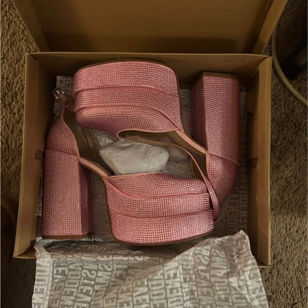 Steve Madden Charlize Pink Rhinestone Heel